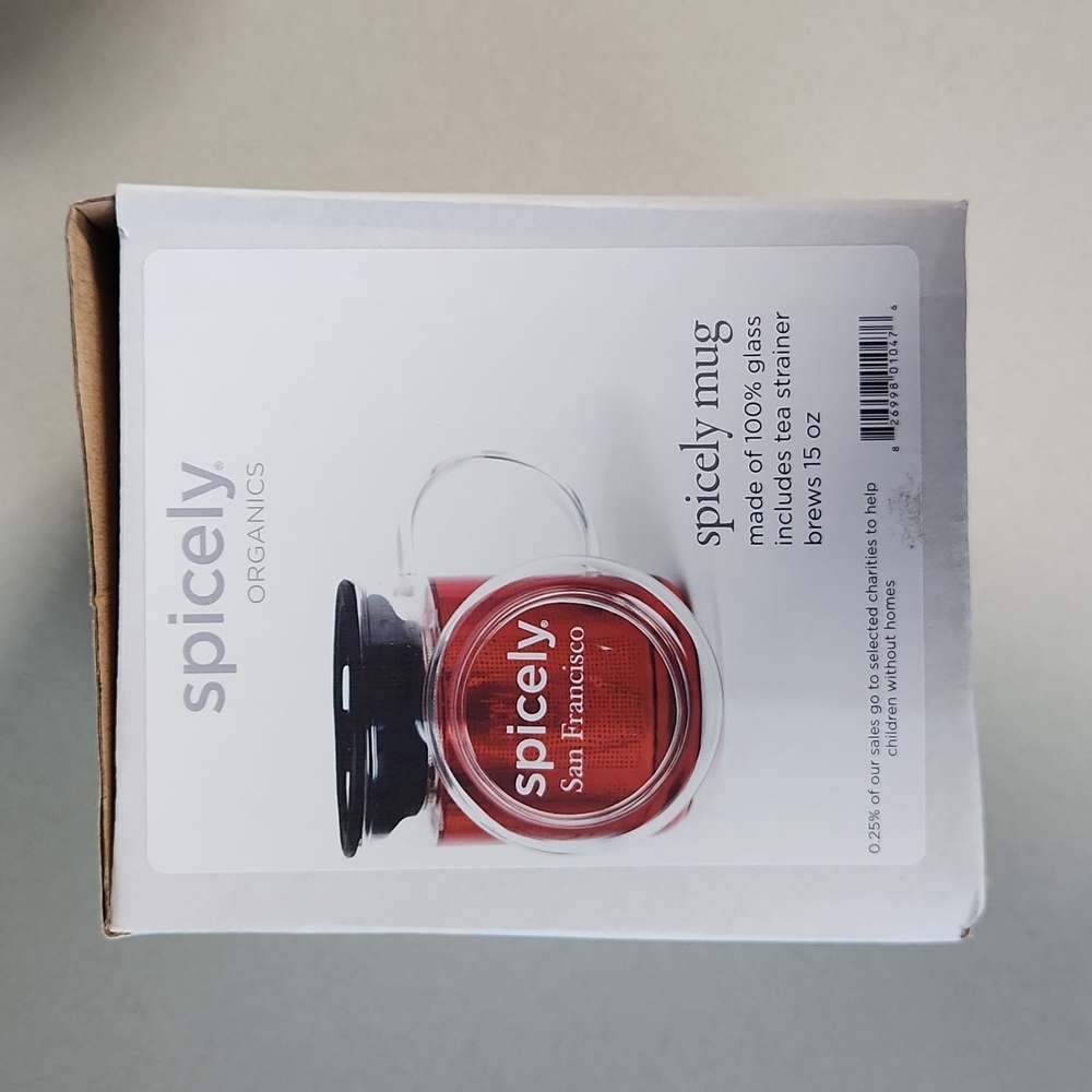 Spicely Organics Glass Tea Set - Cup Strainer with Lid **NEW - Picture 4 of 4